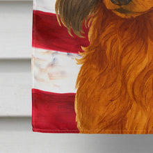 Load image into Gallery viewer, Longhaired Red Dachshund American Flag House Flag