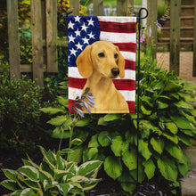 Load image into Gallery viewer, Cream Dachshund American Flag Garden Flag