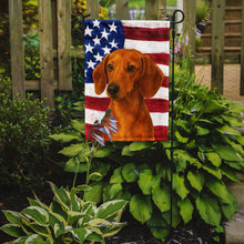 Load image into Gallery viewer, Red Dachshund American Flag Garden Flag