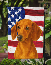 Load image into Gallery viewer, Red Dachshund American Flag Garden Flag
