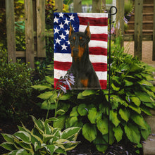 Load image into Gallery viewer, Doberman Pinscher American Flag Garden Flag