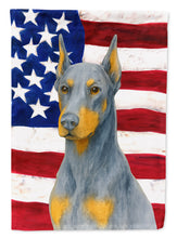 Load image into Gallery viewer, Blue Doberman Pinscher American Flag House Flag