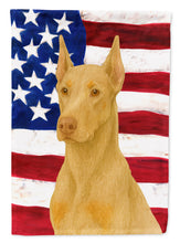 Load image into Gallery viewer, Fawn Doberman Pinscher American Flag Garden Flag