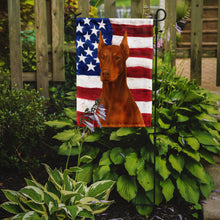 Load image into Gallery viewer, Red Doberman Pinscher American Flag Garden Flag