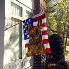 Load image into Gallery viewer, Brindle French Bulldog American Flag House Flag