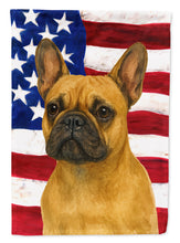 Load image into Gallery viewer, Fawn French Bulldog American Flag Garden Flag