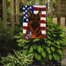 Load image into Gallery viewer, Black and Red German Shepherd American Flag Garden Flag