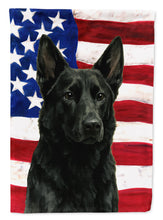 Load image into Gallery viewer, Black German Shepherd American Flag House Flag
