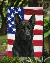 Load image into Gallery viewer, Black German Shepherd American Flag Garden Flag