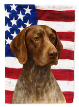 Load image into Gallery viewer, Roan German Shorthaired Pointer American Flag Garden Flag