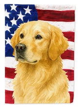 Load image into Gallery viewer, Light Golden Retriever American Flag House Flag
