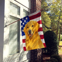 Load image into Gallery viewer, Golden Retriever American Flag House Flag