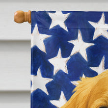 Load image into Gallery viewer, Golden Retriever American Flag House Flag