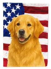 Load image into Gallery viewer, Golden Retriever American Flag House Flag