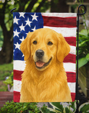 Load image into Gallery viewer, Golden Retriever American Flag Garden Flag