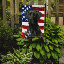 Load image into Gallery viewer, Black Great Dane American Flag Garden Flag