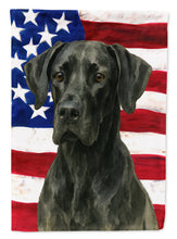 Load image into Gallery viewer, Black Great Dane American Flag Garden Flag