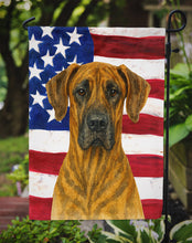 Load image into Gallery viewer, Brindle Great Dane American Flag Garden Flag