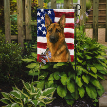Load image into Gallery viewer, Sable German Shepherd American Flag Garden Flag