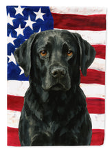 Load image into Gallery viewer, Black Labrador Retriever American Flag Garden Flag