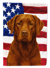 Load image into Gallery viewer, Chocolate Labrador Retriever American Flag House Flag