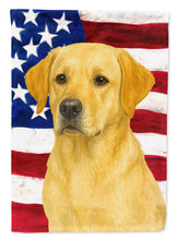 Load image into Gallery viewer, Yellow Labrador Retriever American Flag Garden Flag