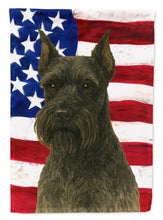 Load image into Gallery viewer, Black Schnauzer American Flag House Flag