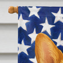 Load image into Gallery viewer, Fawn Pembroke Welsh Corgi American Flag House Flag