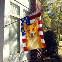Load image into Gallery viewer, Red and White Pembroke Welsh Corgi American Flag House Flag
