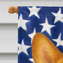 Load image into Gallery viewer, Red and White Pembroke Welsh Corgi American Flag House Flag