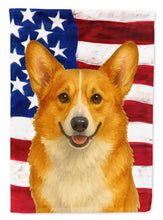 Load image into Gallery viewer, Red and White Pembroke Welsh Corgi American Flag House Flag