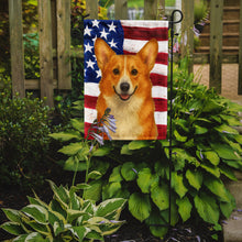 Load image into Gallery viewer, Red and White Pembroke Welsh Corgi American Flag Garden Flag