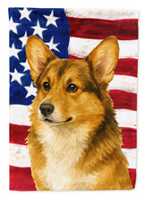 Load image into Gallery viewer, Sable Pembroke Welsh Corgi American Flag House Flag