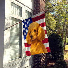 Load image into Gallery viewer, Apricot Miniature Poodle American Flag House Flag