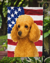Load image into Gallery viewer, Apricot Miniature Poodle American Flag Garden Flag