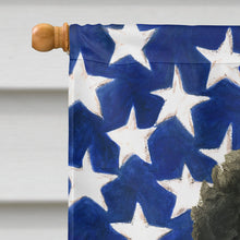 Load image into Gallery viewer, Black Miniature Poodle American Flag House Flag