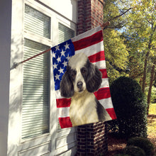 Load image into Gallery viewer, Parti Miniature Poodle American Flag House Flag