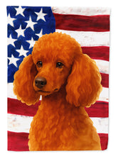 Load image into Gallery viewer, Red Miniature Poodle American Flag Garden Flag