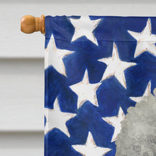 Load image into Gallery viewer, Silver Miniature Poodle American Flag House Flag