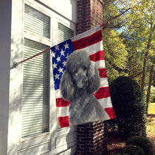 Load image into Gallery viewer, Silver Standard Poodle American Flag House Flag