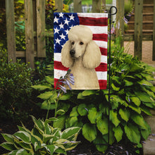 Load image into Gallery viewer, White Standard Poodle American Flag Garden Flag