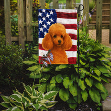 Load image into Gallery viewer, Apricot Toy Poodle American Flag Garden Flag