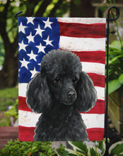 Load image into Gallery viewer, Black Toy Poodle American Flag Garden Flag