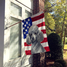 Load image into Gallery viewer, Silver Toy Poodle American Flag House Flag
