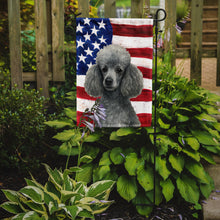 Load image into Gallery viewer, Silver Toy Poodle American Flag Garden Flag