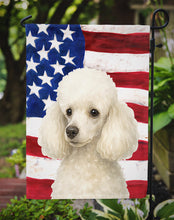 Load image into Gallery viewer, White Toy Poodle American Flag Garden Flag