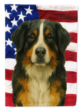 Load image into Gallery viewer, Bernese Mountain Dog American Flag Garden Flag