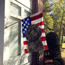 Load image into Gallery viewer, Black Havanese American Flag House Flag