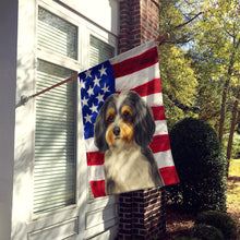 Load image into Gallery viewer, Parti-color Havanese American Flag House Flag