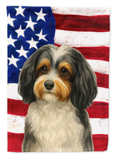 Load image into Gallery viewer, Parti-color Havanese American Flag Garden Flag